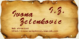 Ivona Zelenković vizit kartica